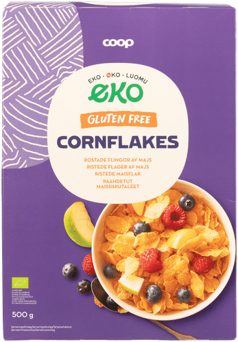 Coop paahdetut luomumaissihiutaleet gluteeniton 500 g|Coop 烤有机玉米片,无麸质 500 g