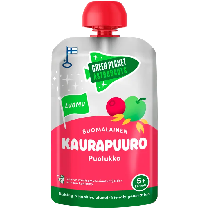 Green Planet Astronauts Luomu Suomalainen Kaurapuuro Puolukka 100g 5kk+|Green Planet Astronauts 有机芬兰燕麦越橘 100 克 5 个月+