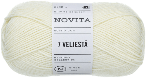 Novita 7 Veljestä 纱线 100克 自然白 010