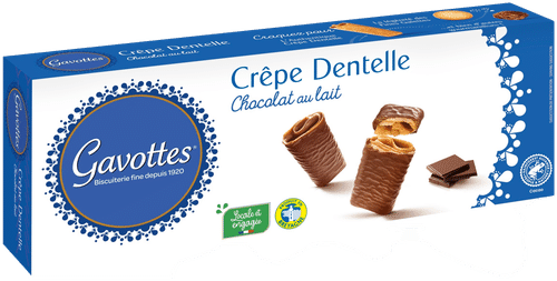 Gavottes 牛奶巧克力薄脆卷 90g|Gavottes Crêpe Dentelle maitosuklaakeksi 90g