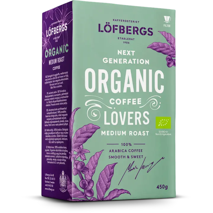 Löfbergs Organic Medium roast 450g kahvi luomu|Löfbergs 有机中度烘焙 450 克有机咖啡
