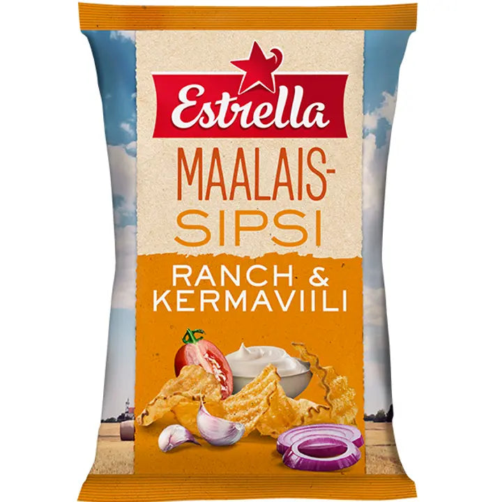 Estrella Maalaissipsi Ranch 180g-Estrella 乡村薯条牧场 180g