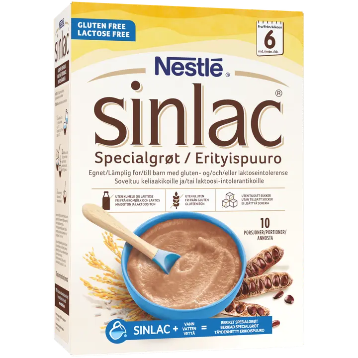 Nestlé Sinlac Maidoton ja gluteeniton riisipuuro 6kk 500g|Nestlé Sinlac 无乳制品和无麸质米粥 6 个月 500g