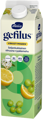 Valio Gefilus® sitruuna-rypälemehu 1 l seljankukkainen+magnesium|Valio Gefilus® 柠檬葡萄汁 1 升 接骨木花+镁