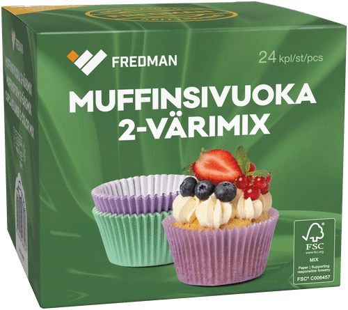 Fredman muffinssivuoka 2-värimix 24 kpl