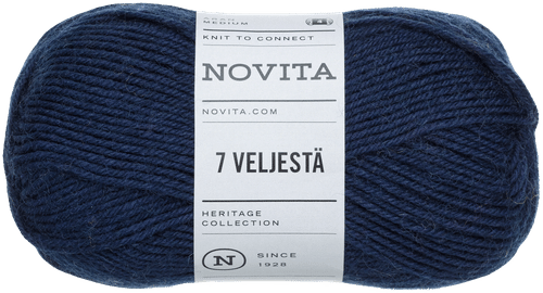Novita 7 Veljestä 毛线 100克 海军蓝 170