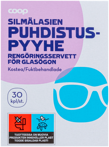 Coop silmälasien puhdistuspyyhe 30 kpl