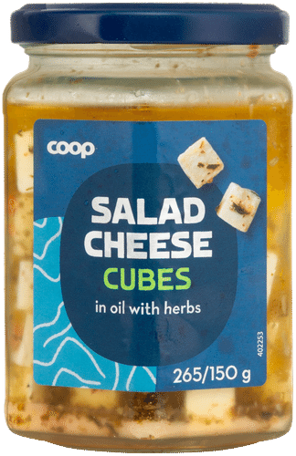 Coop salaattijuustokuutio yrtti 265/150 g