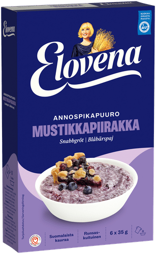 Elovena 210g mustikkapiirakanmakuinen annospikapuuro|Elovena 210克蓝莓派味即食粥