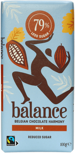 Balance maitosuklaalevy 100g, sisältää makeutusainetta