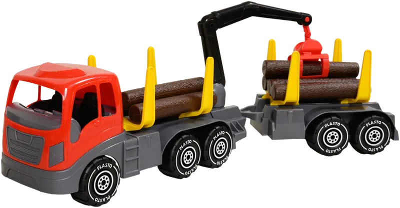 Plasto 原木卡车带拖车,长款 74 cm