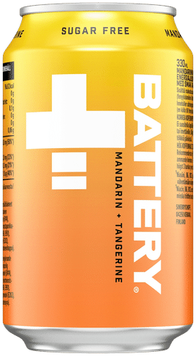 Battery 无糖柑橘能量饮料罐 0,33 L|Battery Sugar Free Mandarin Tangerine energiajuoma tölkki 0,33 L