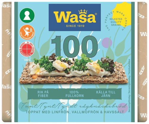 Wasa 245克百年籽粒海盐脆面包|Wasa 245g 100 vuotta Siemenet & Merisuola Näkkileipä