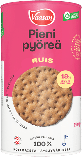 Vaasan 小圆片 黑麦 250克 全麦黑麦脆饼|VAASAN PIENI PYÖREÄ Ruis 250g täysjyväruisnäkkileipä