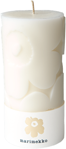 Marimekko 罂粟花自然白桌用蜡烛 1支/6.5x14厘米