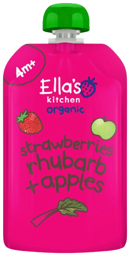 Ella´s Kitchen Ella's Kitchen 草莓大黄苹果泥 4个月起 有机 120g
