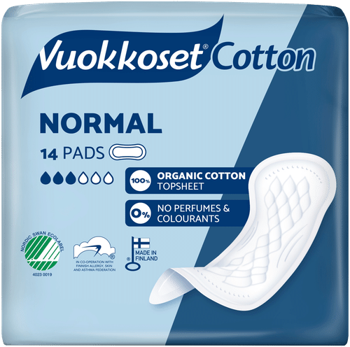 Vuokkoset Cotton Normal 超薄护垫 14件