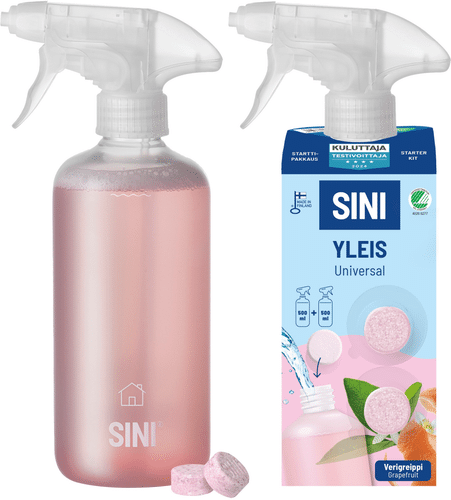 SINI 通用清洁剂入门套装 – 瓶 + 2 tablettia