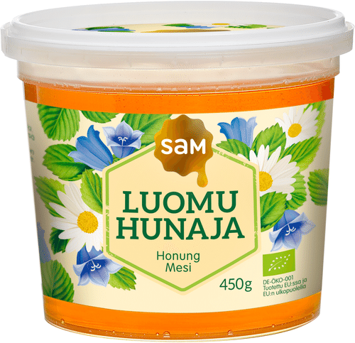 Hunajainen SAM Luomuhunaja 450g|Hunajainen Sam 有机蜂蜜 450g