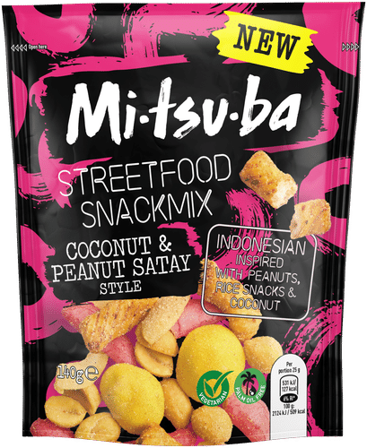 Mitsuba 街头美食椰子沙爹坚果混合 140g|Mitsuba Streetfood Coconut Satay Pähkinäsekoitus 140g