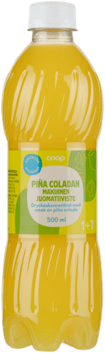 Coop sokeriton Pina Coladan makuinen juomatiiviste 0,5l