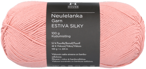 House 竹粘胶棉混纺纱线 Estiva Silky 100克 柔粉 12931