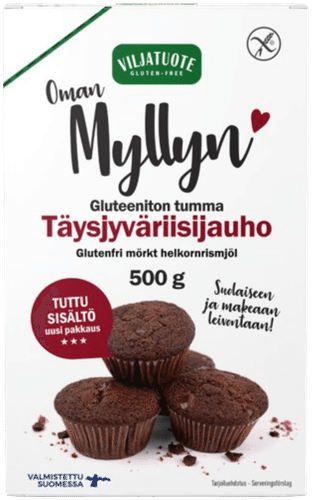 Virtasalmen Viljatuote Gluteeniton Tumma täysjyväriisijauho 500g|Virtasalmen Viljatuote 无麸质深色全麦米粉 500g