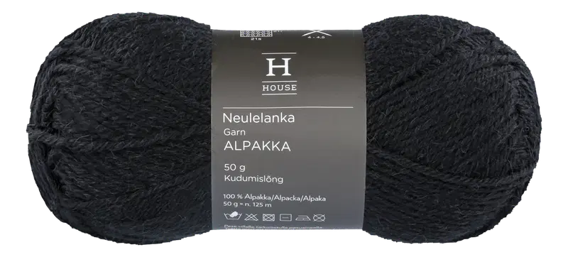 House 编织毛线 羊驼毛 710234 50克 黑色 217|House neulelanka Alpakka 710234 50 g Black 217