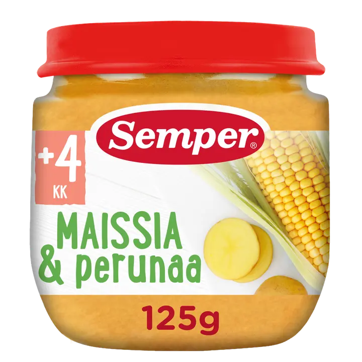 Semper Maissia ja perunaa alkaen 4kk kasvissose 125g|Semper 玉米和马铃薯蔬菜泥 4 个月 125g