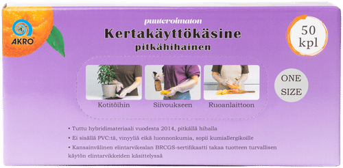 Akro kertakäyttökäsine pitkä hiha 50kpl