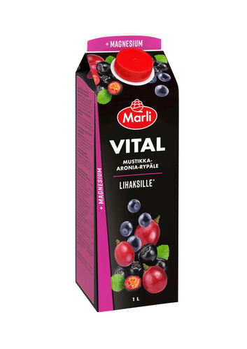 Marli Vital Rypäle-aronia-mustikka mehujuoma +magnesium 1 L|Vital Marli Vital 葡萄-野樱莓-蓝莓果汁饮料+镁 1 L