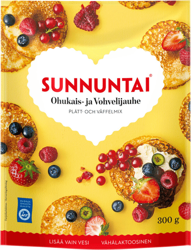 Sunnuntai 300g ohukais- ja vohvelijauhe|Sunnuntai 300克煎饼华夫饼粉