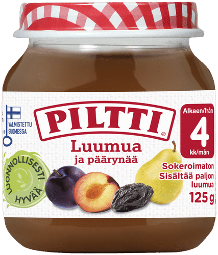 Piltti 125克李子梨水果泥 4个月