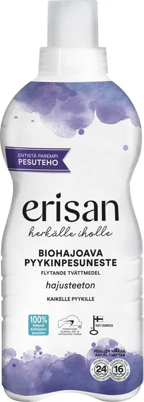Erisan 无香型可生物降解洗衣液 850ml|Erisan Hajusteeton Biohajoava Pyykinpesuneste 850ml