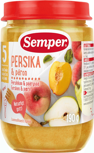 Semper 桃、梨与苹果 5个月起 儿童水果泥 190g