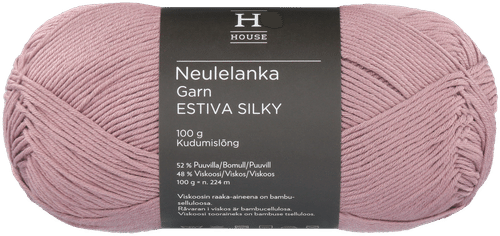House 竹粘胶棉混纺纱线 Estiva Silky 100克 灰玫瑰 12928