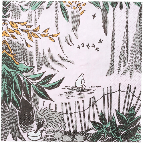 Moomin tissue lautasliina Kaipaus vaaleanpunainen 24cm 20kpl