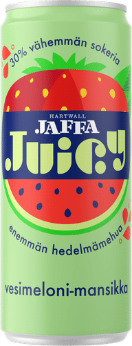 Hartwall Jaffa Juicy Vesimeloni-Mansikka virvoitusjuoma 0,33l