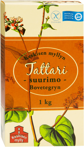 Keskisen Myllyn Kotimainen täysjyvä tattarisuurimo 1kg|Keskisen Mylly 国产全麦荞麦米 1kg