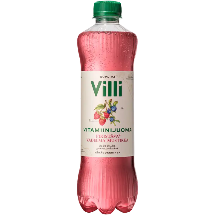 Villi Vitamiinijuoma vadelma-mustikka 0,5 l|Villi 覆盆子蓝莓维生素饮料 0,5 l