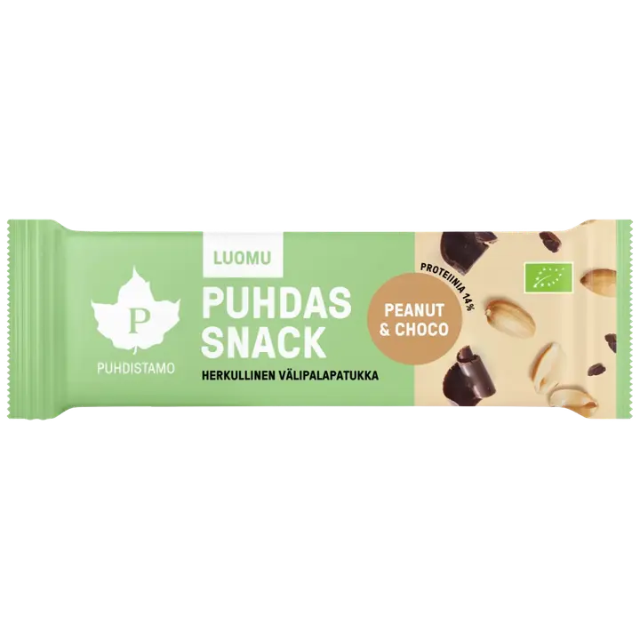 Puhdistamo Puhdas Snack Peanut & Choco, Luomu 40 g-Puhdistamo 纯零食花生和巧克力,有机 40 g