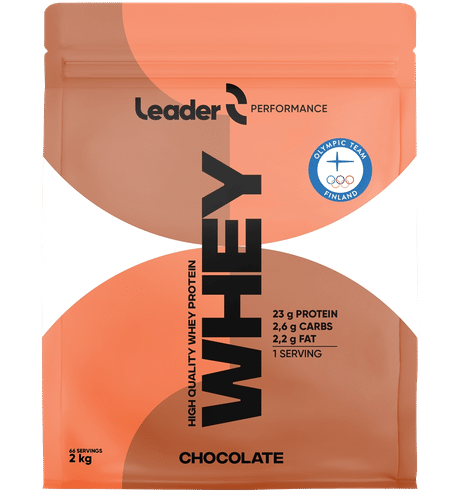 Leader 高性能乳清蛋白粉巧克力味 2 kg|Leader Performance Whey heraproteiinijauhe suklaanmakuinen 2 kg