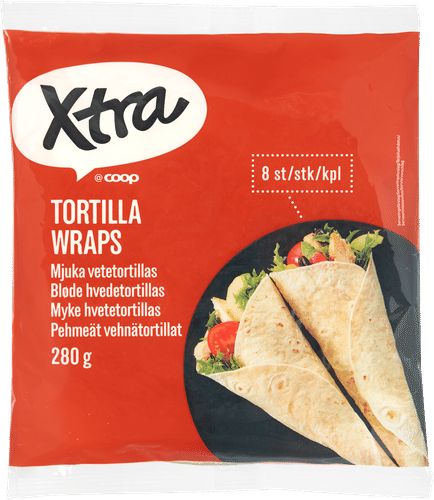 Xtra 软麦饼 8片装 280 g|Xtra pehmeät vehnätortillat 8 kpl 280 g
