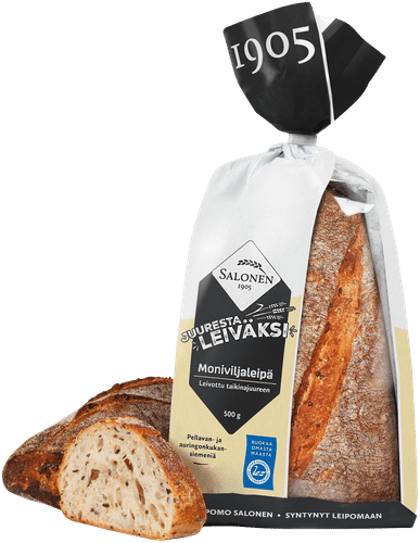 Leipomo Salonen Juuresta leiväksi Moniviljaleipä 500 g moniviljaleipä|Leipomo Salonen 多谷物面包 500克