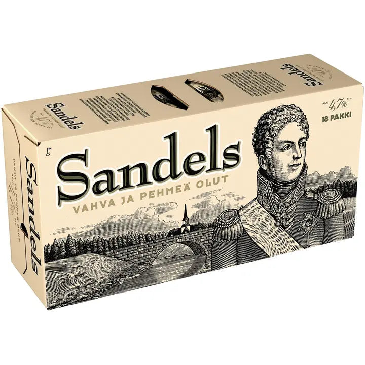 18 x Sandels 4,7 % olut 0,33 l tlk salkku|Sandels 18 瓶 Sandels 4.7% 饮料,每箱 0.33 升