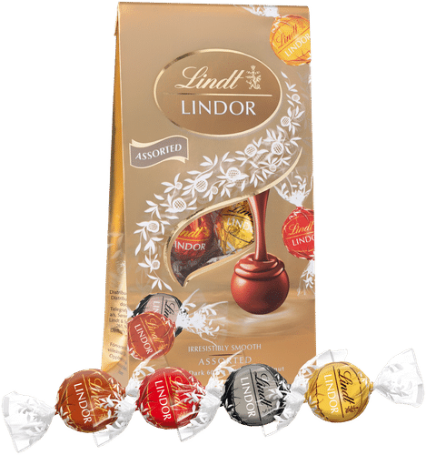 Lindt Lindor 牛奶白巧克力榛子黑巧克力球软心 137g
