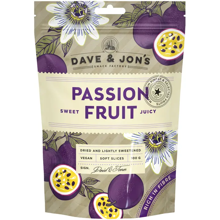 Dave&Jons kuivatut passiohedelmät 100 g-Dave&Jons 百香果干 100 g
