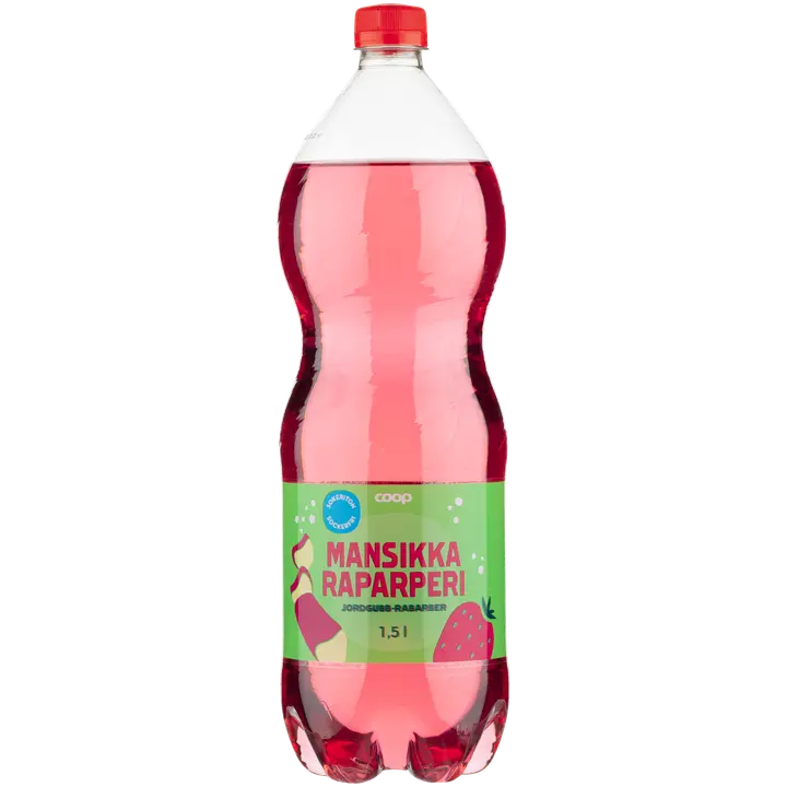 Coop mansikka-raparperi sokeriton virvoitusjuoma 1,5l|Coop 草莓大黄无糖软饮料 1,5l