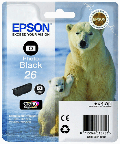 Epson 照片黑色墨盒 26