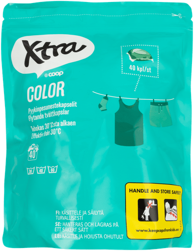 Xtra color彩色衣物洗衣液胶囊 40 kpl